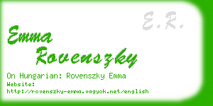 emma rovenszky business card